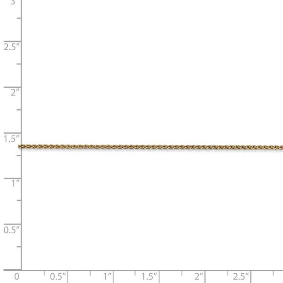 1.2mm, 14k Yellow Gold, Solid Parisian Wheat Chain Necklace, 20 Inch - Picture 5 of 8